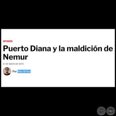 PUERTO DIANA Y LA MALDICIN DE NEMUR - Por BLAS BRTEZ - Viernes, 31 de Mayo de 2019